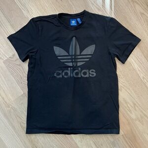 Adidas Shirt Short Sleeve Graphic Print T Shirt Men's Size L Black Casual Sports